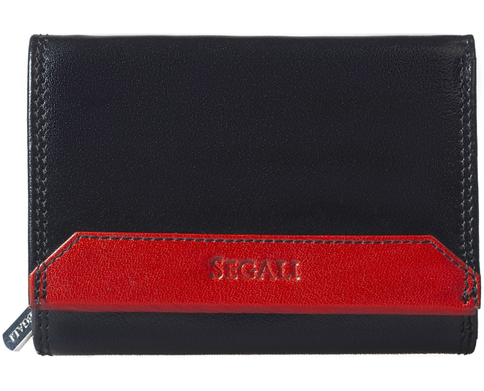 Dámská kožená peněženka SEGALI 100B černá/červená